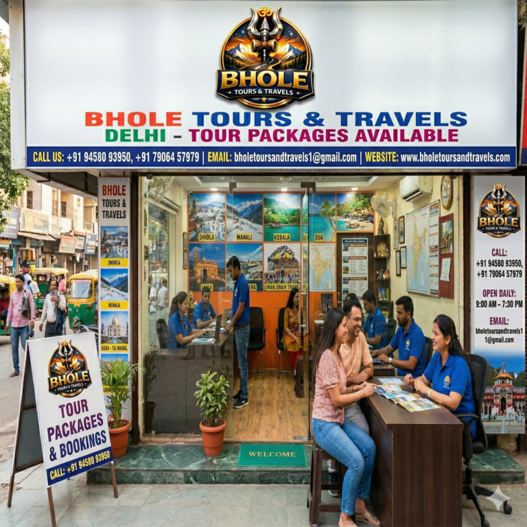 Contact Bhole Tours and Travels office Delhi — contact for tour packages